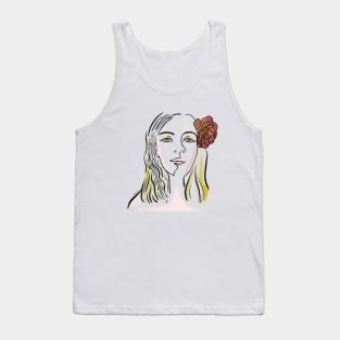 WOMAN LINEART PORTRAIT Tank Top